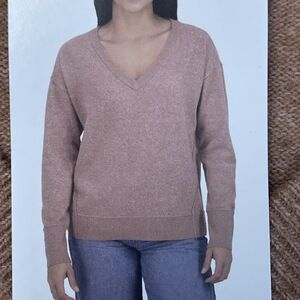 Lucky Brand Women's S Pullover Sweater V-Neck Cognac e0626